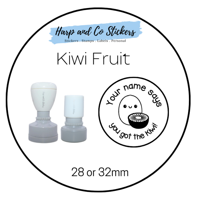 28 or 32mm Personalised Round Stamp - *Kiwi Fruit* - Great for the classroom!