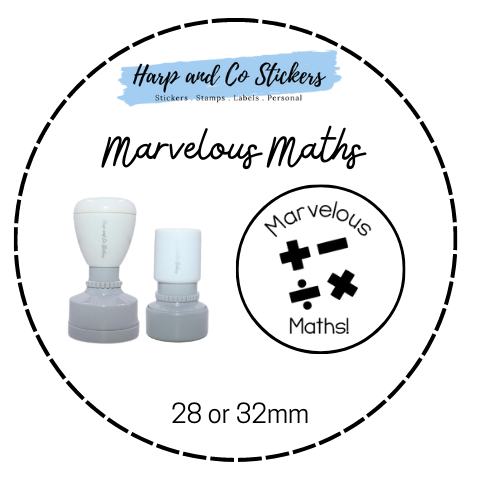 28 or 32mm Round Stamp - Marvelous Maths