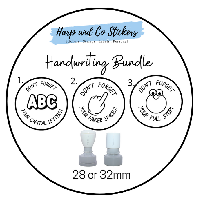 28 or 32mm Stamp Bundle - 3 Handwriting Stamps