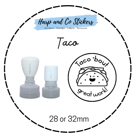 28 or 32mm Round Stamp - Taco