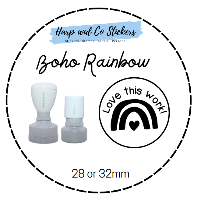 28 or 32mm Round Stamp - Boho Rainbow