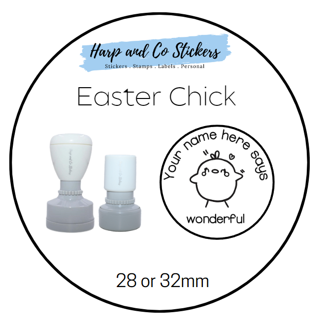 28 or 32mm Personalised Merit Stamp - Easter Chick