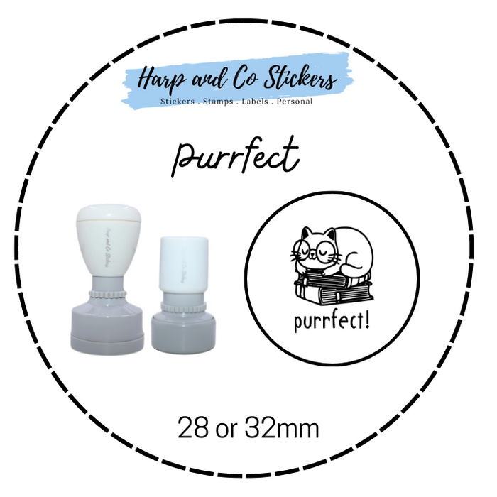 28 or 32mm Round Stamp - Purrfect