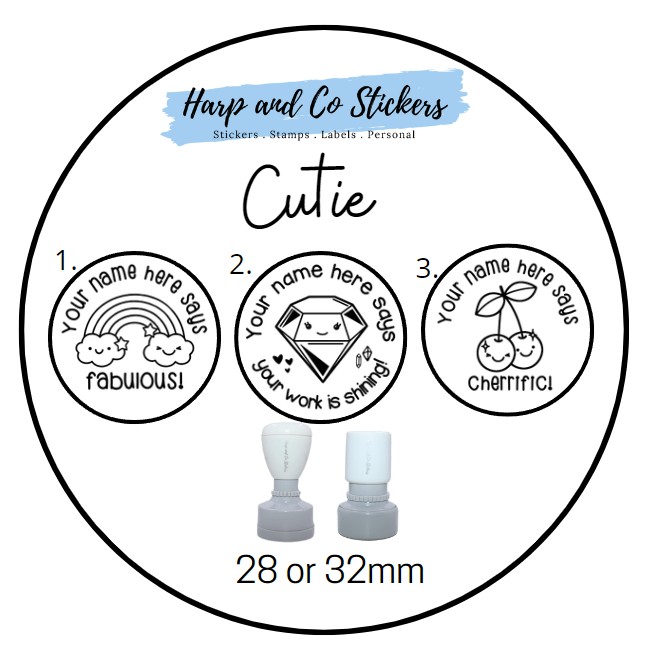 28 or 32mm Personalised Stamp Bundle - 3 Cutie Stamps
