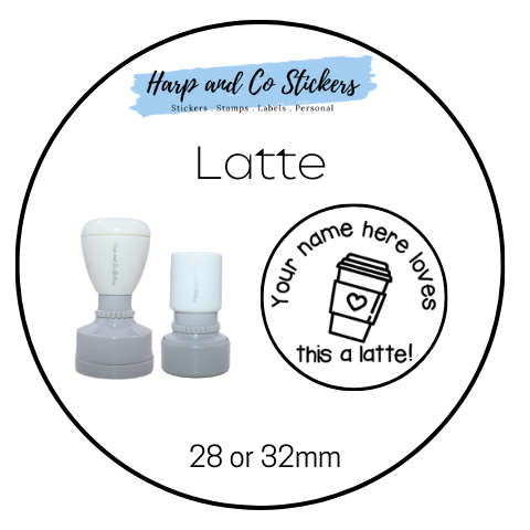 28 or 32mm Personalised Round Stamp - Latte