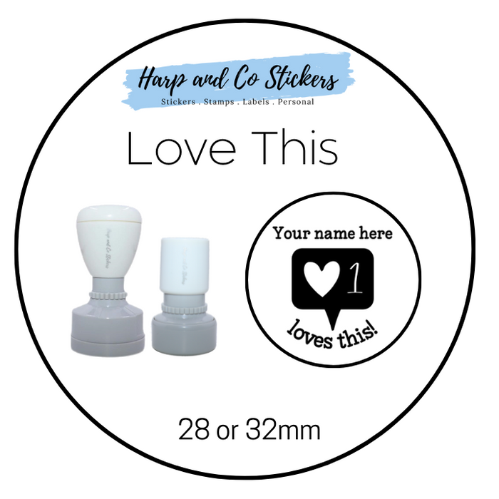 28 or 32mm Personalised Merit Stamp - Loves This