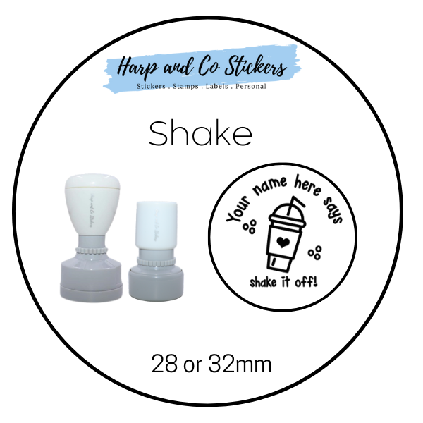 28 or 32mm Personalised Merit Stamp - Shake