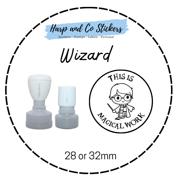 28 or 32mm Round Stamp - Wizard