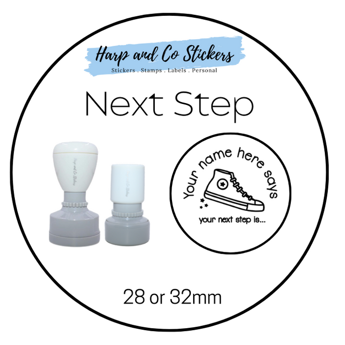 28 or 32mm Personalised Merit Stamp - *Next Step* - Great for the classroom!