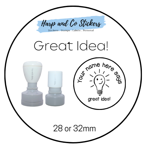 28 or 32mm Personalised Round Stamp - Great Idea!