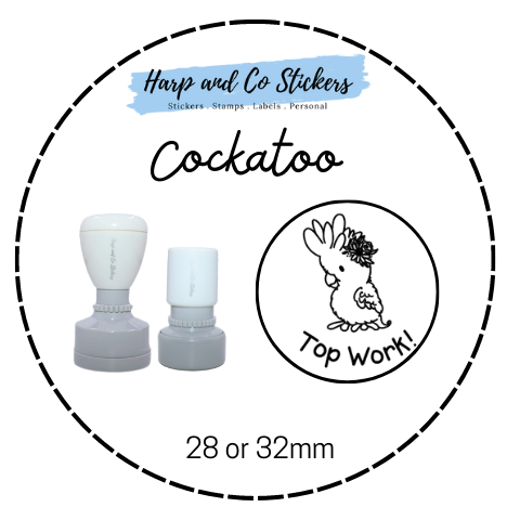28 or 32mm Round Stamp - Cockatoo