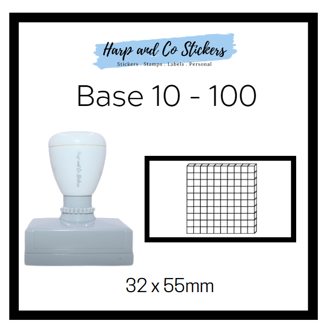 Rectangle 32 x 55mm stamp - Base 10 - 100