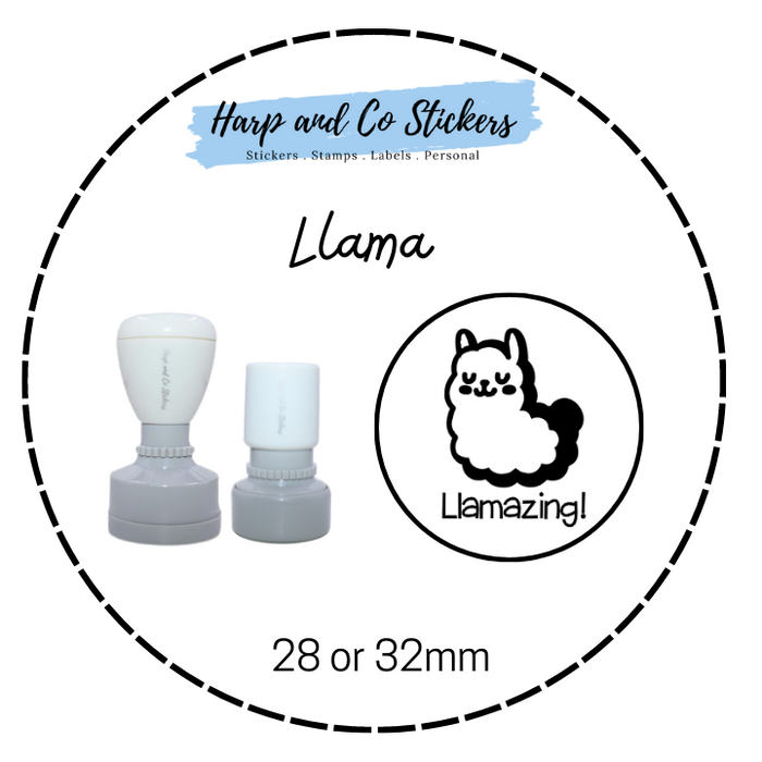 28 or 32mm Round Stamp - Llama