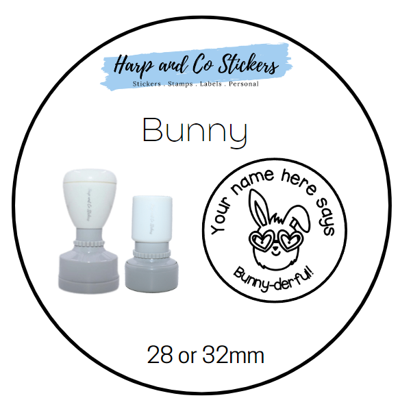 28 or 32mm Personalised Merit Stamp - Bunny