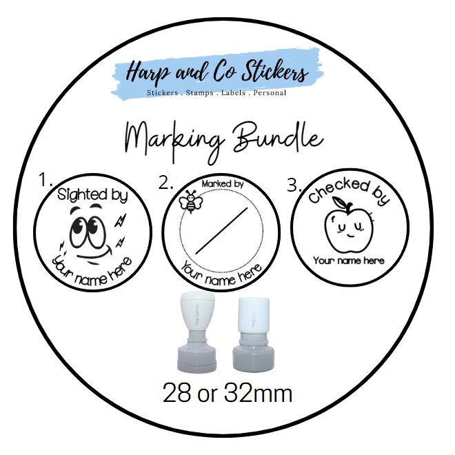 28 or 32mm Personalised Stamp Bundle - 3 Marking stamps