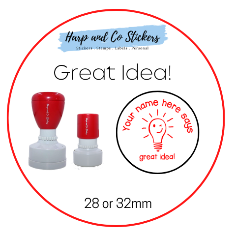 28 or 32mm Personalised Round Stamp - Great Idea!