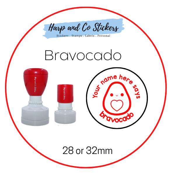28 or 32mm Personalised Merit Stamp - Bravocado