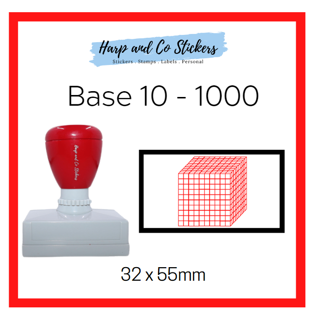 Rectangle 32 x 55mm stamp - Base 10 - 1000