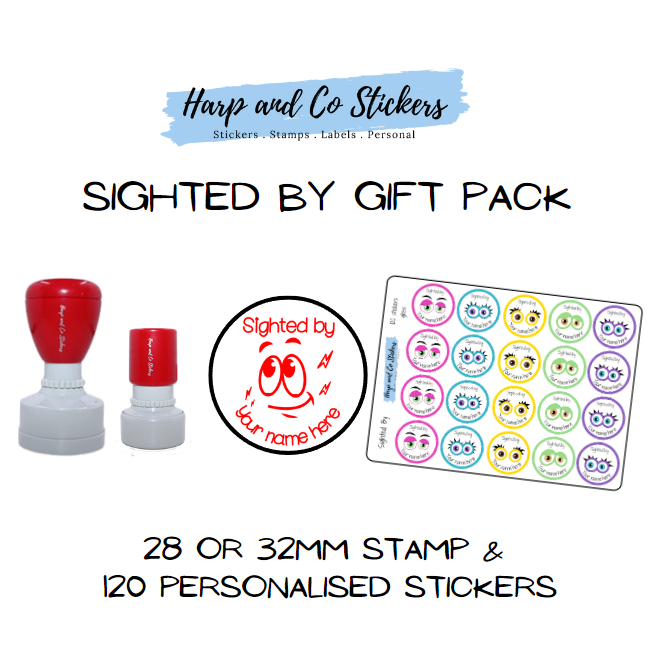 Gift Pack 28 or 32mm Stamp + 120 Stickers - Sighted By