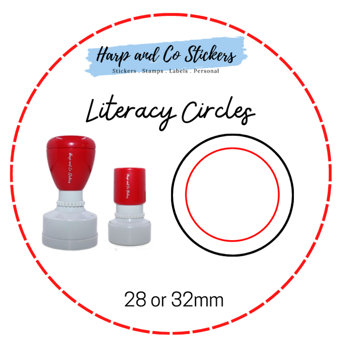 28 or 32mm Round Stamp - Literacy Circles