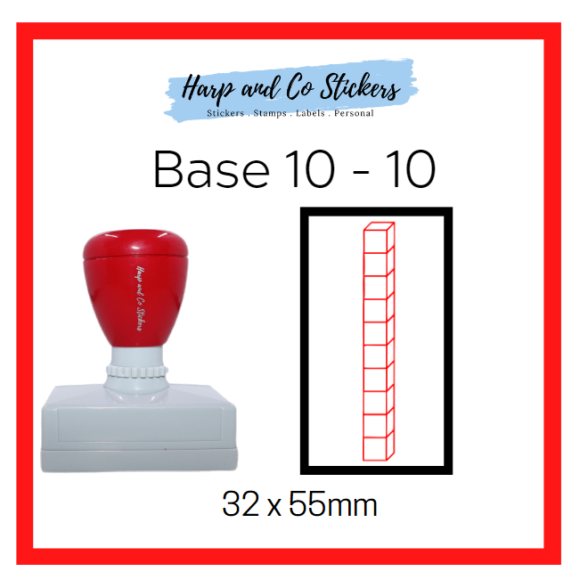 Rectangle 32 x 55mm stamp - Base 10 - 10