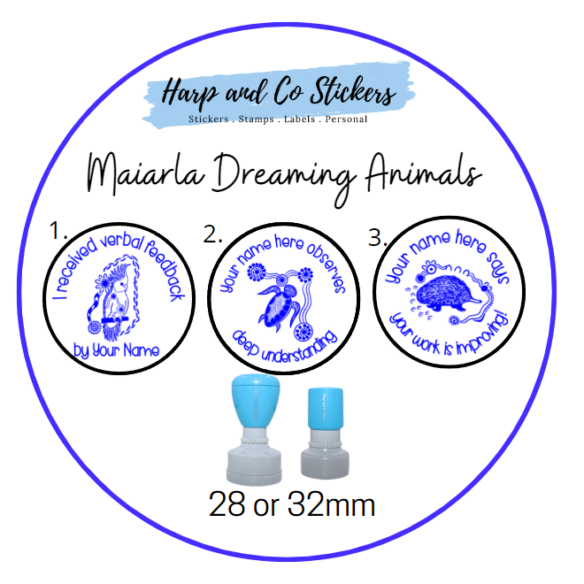 28 or 32mm Personalised Stamp Bundle -  3 Maiarla Dreaming Animals Stamps