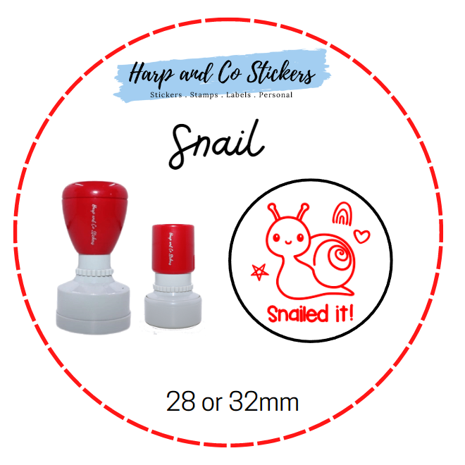 28 or 32mm Round Stamp - Snail