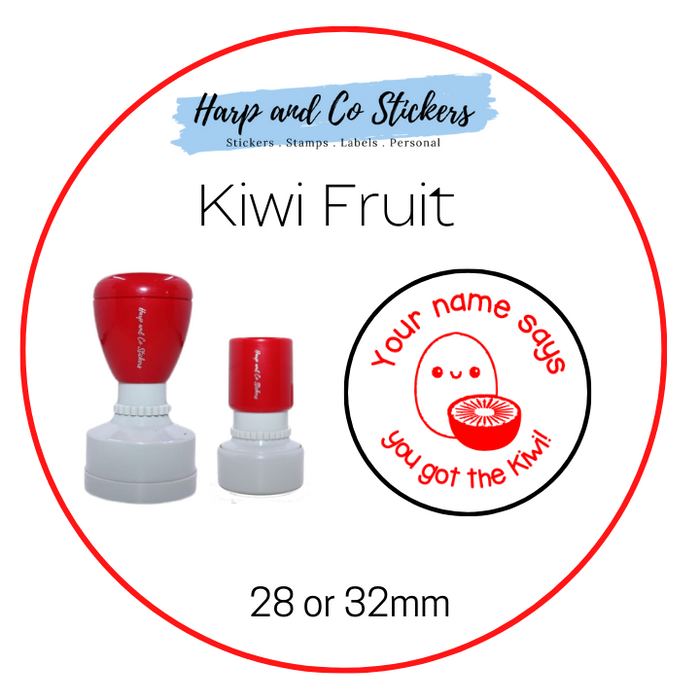 28 or 32mm Personalised Round Stamp - *Kiwi Fruit* - Great for the classroom!
