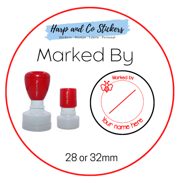 28 or 32mm Personalised Merit Stamp - *Marked By* - Great for the classroom!