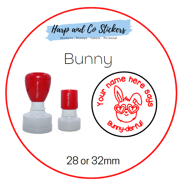 28 or 32mm Personalised Merit Stamp - Bunny