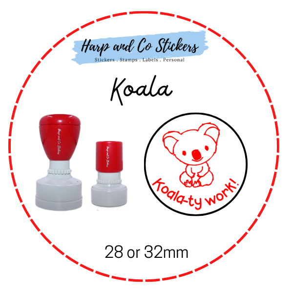 28 or 32mm Round Stamp - Koala Merit