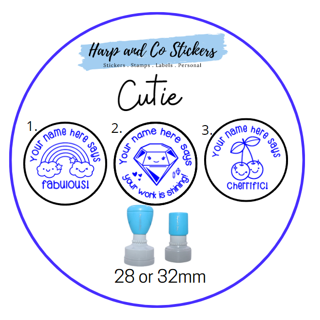 28 or 32mm Personalised Stamp Bundle - 3 Cutie Stamps