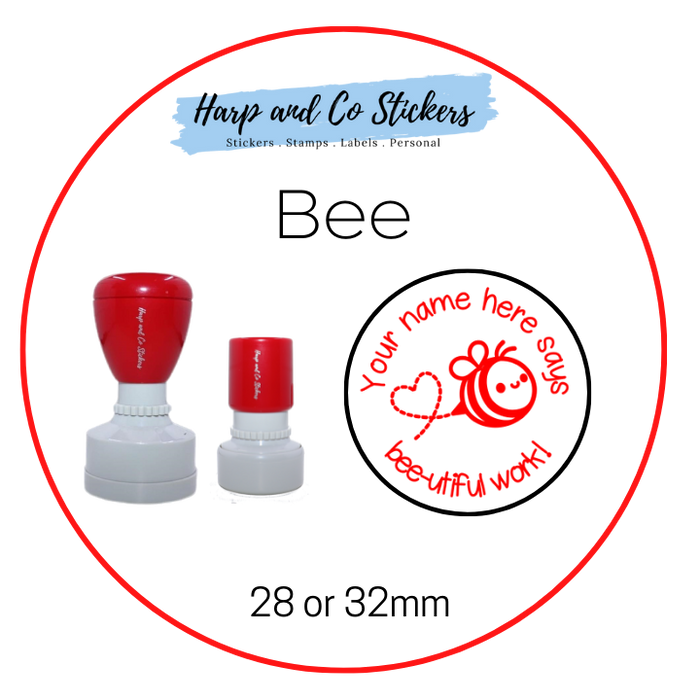 28 or 32mm Personalised Merit Stamp - Bee