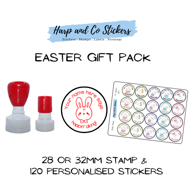 Gift Pack 28 or 32mm Stamp + 120 Stickers - Easter