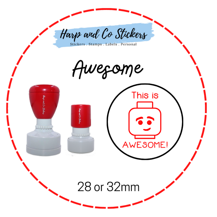 28 or 32mm Round Stamp - Awesome