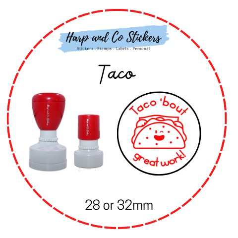 28 or 32mm Round Stamp - Taco