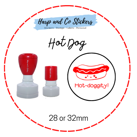 28 or 32mm Round Stamp - Hot Dog