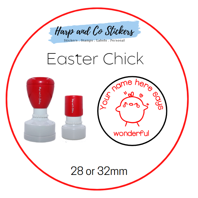 28 or 32mm Personalised Merit Stamp - Easter Chick