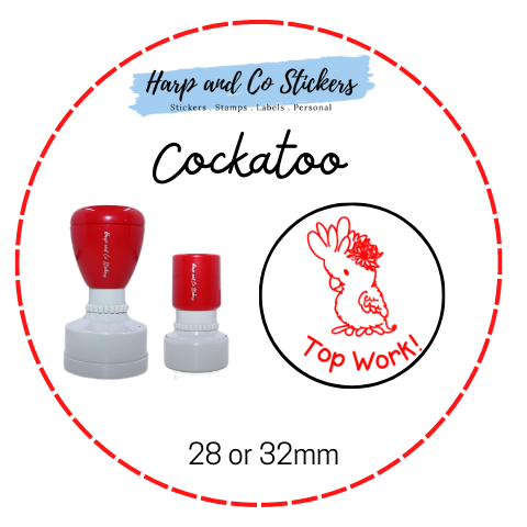 28 or 32mm Round Stamp - Cockatoo