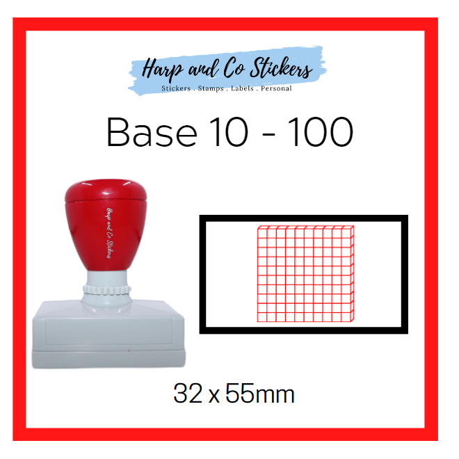 Rectangle 32 x 55mm stamp - Base 10 - 100