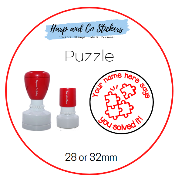 28 or 32mm Personalised Merit Stamp - Puzzle
