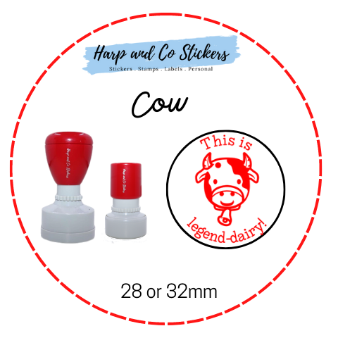 28 or 32mm Round Stamp - Cow