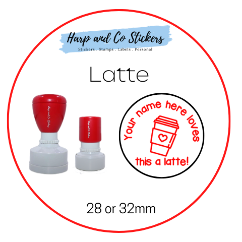 28 or 32mm Personalised Round Stamp - Latte