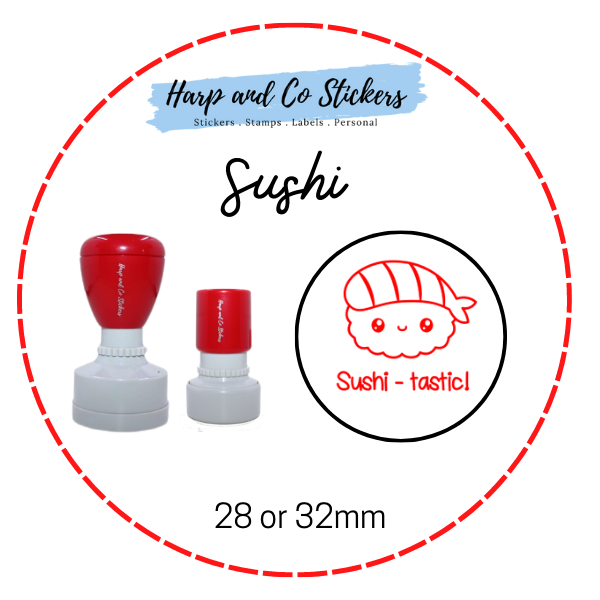 28 or 32mm Round Stamp - Sushi