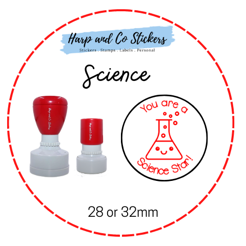 28 or 32mm Round Stamp - Science Star