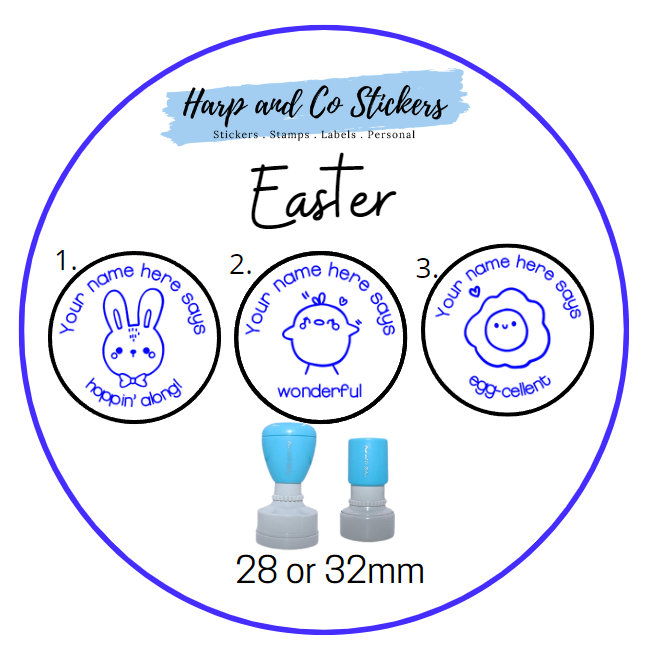 28 or 32mm Personalised Stamp Bundle - 3 Easter Stamps