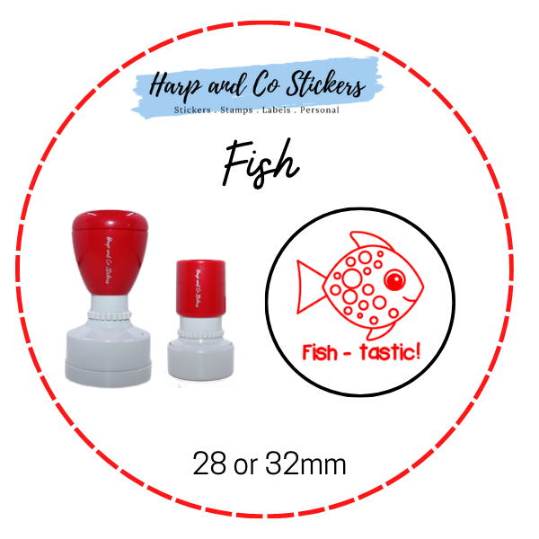 28 or 32mm Round Stamp - Fish