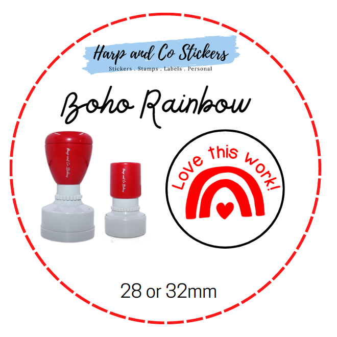 28 or 32mm Round Stamp - Boho Rainbow