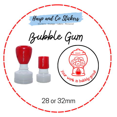 28 or 32mm Round Stamp - Bubble Gum
