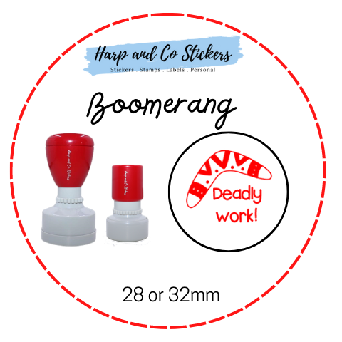 28 or 32mm Round Stamp - Boomerang